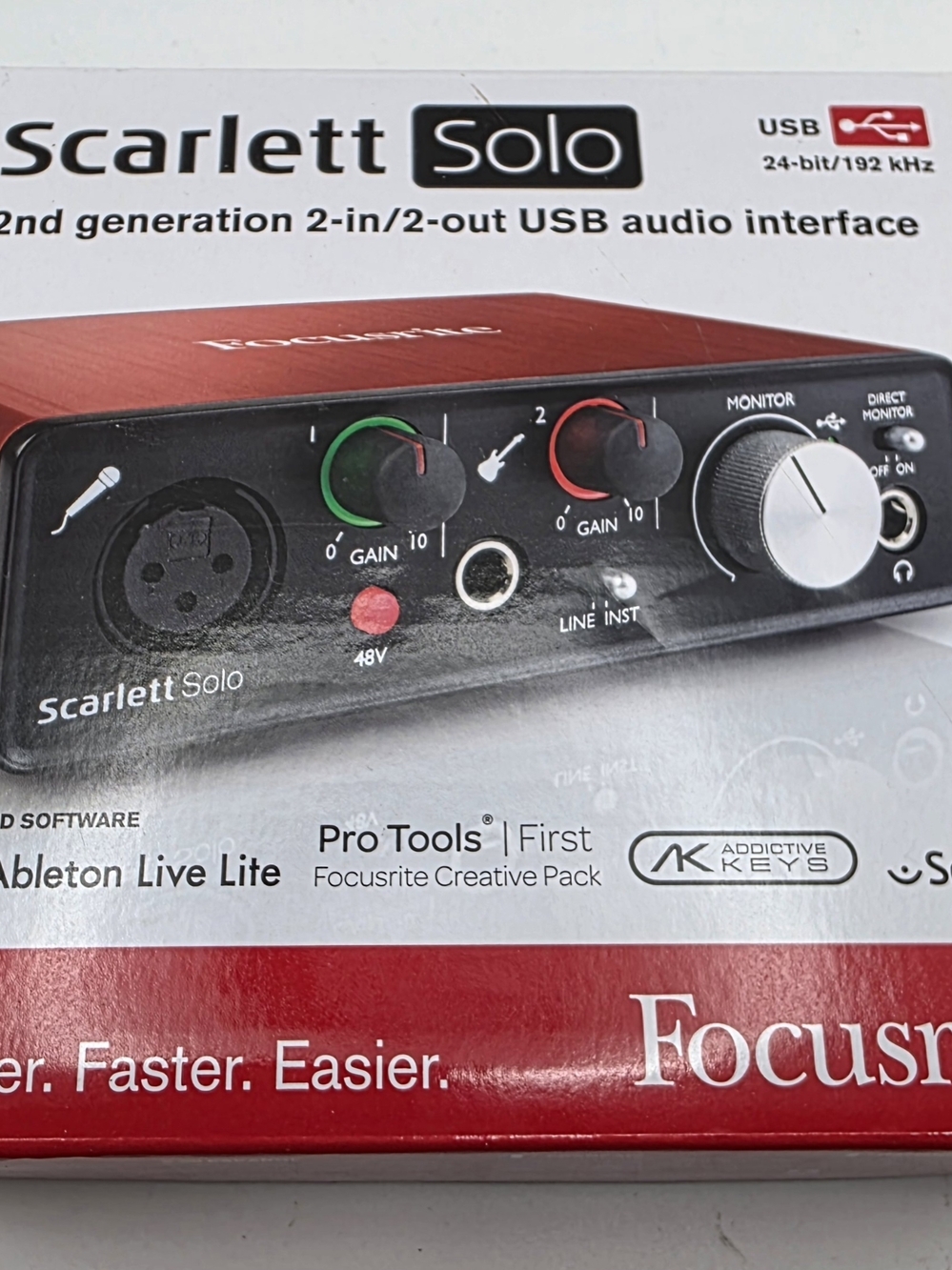 Focusrite 2nd Generation Scarlett Solo USB Audio Interface. NIB Factory Sealed.
